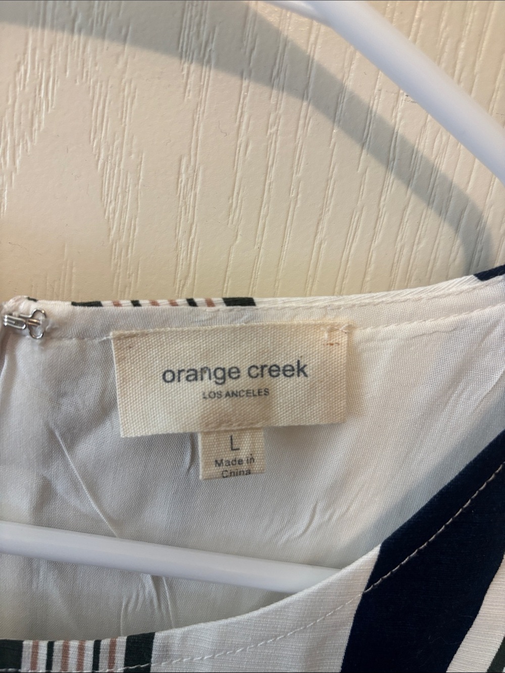 New w/out Tags orange creek Navy and White Striped Midi Dress with Tie Waist - Picture 2 of 4